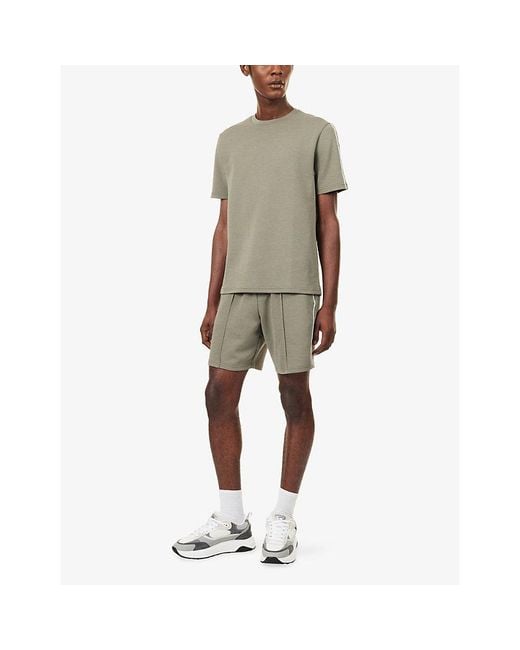 Arne Gray Contrast-Piping Slip-Pocket Stretch Cotton-Blend Shorts for men