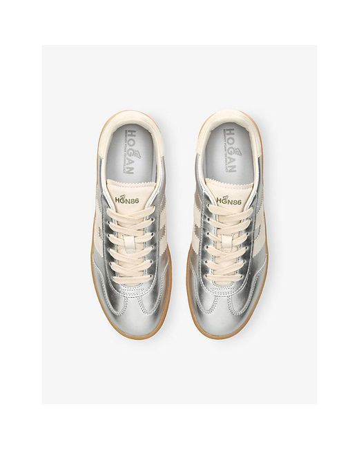 Hogan Natural Cool Metallic-Leather Low-Top Trainers