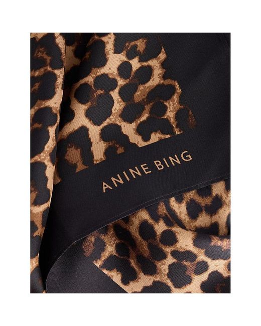 スカーフ York Monogram Scarf - ANINE BING - Silk - Printed Anine Bing York-Print Silk Scarf in Black | Lyst
