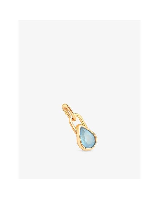 Astrid & Miyu Metallic March 18Ct-Plated Sterling- And Aquamarine Birthstone Charm