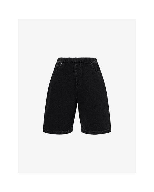 Entire studios Black Spar Relaxed-Fit Denim Shorts for men