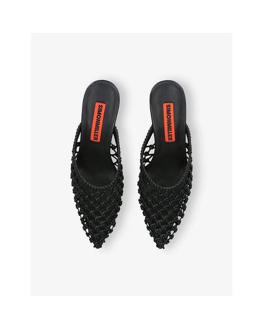 Simon Miller Black Knotted Gala Woven Heeled Mules