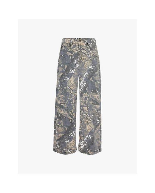 Jaded London Camo Colossus Low-Rise Denim Jeans in Gray | Lyst