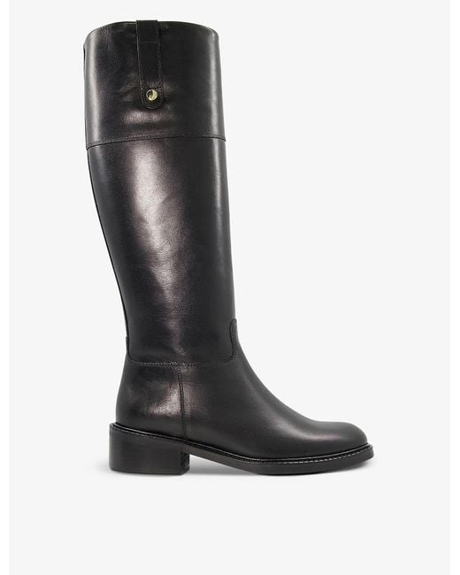 Dune Twotone Kneehigh Leather Riding Boots in Black Lyst UK