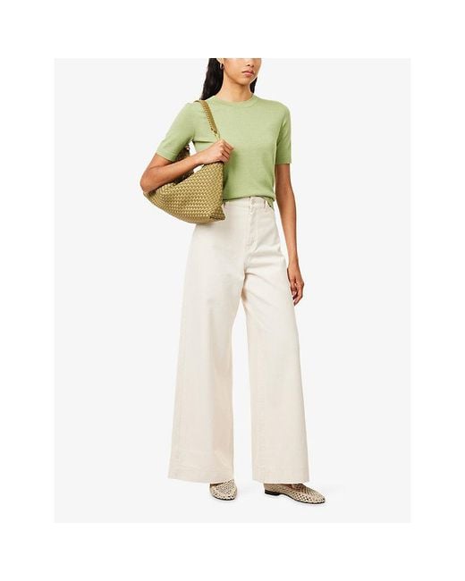 Weekend by Maxmara White Regular-Fit Wide-Leg Denim Jeans