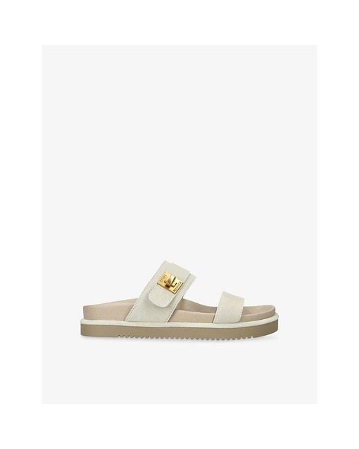 Steve Madden White Take Two Suede Sandals