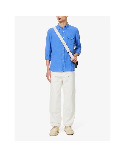 Polo Ralph Lauren Blue Patch-pocket Classic-fit Linen Shirt for men