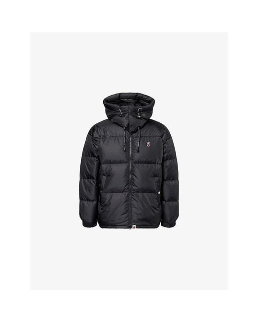 A Bathing Ape Blue One Point Relaxed-Fit Shell-Down Jacket for men