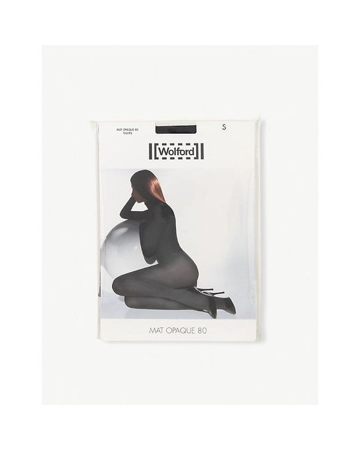 Wolford Ladies Black Cotton Matte Opaque 80 Tights