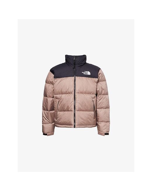 The North Face Pink 1996 Retro Nuptse Embroidered-Logo Shell-Down Jacket for men