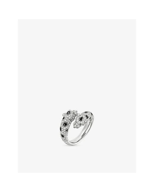 Cartier White Panthère De 18Ct- 0.92Ct Brilliant-Cut Diamond, Emerald And 0.03Ct Onyx Ring