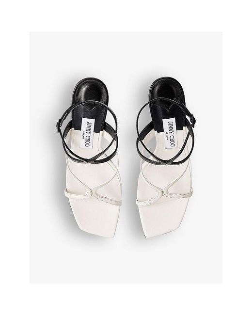 Jimmy Choo White Azie 85 Leather Heeled Sandals
