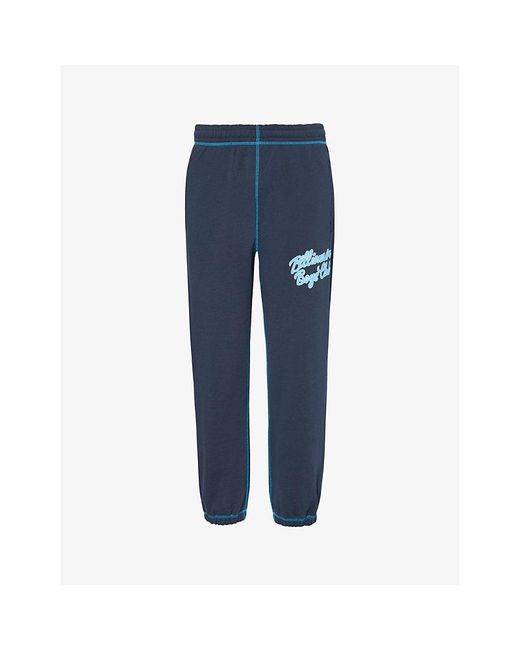 BBCICECREAM Blue Script Logo-print Cotton-jersey jogging Bottoms for men