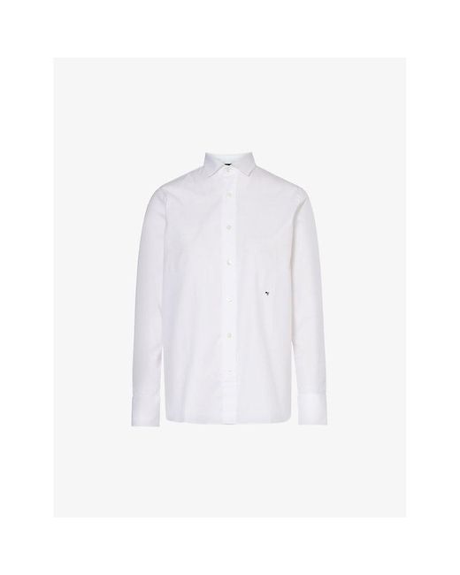 HOMMEGIRLS White Logo-embroidered Relaxed-fit Cotton-poplin Shirt