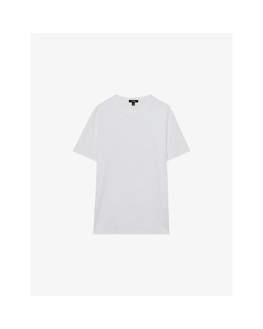 Reiss White Count Crewneck Short-Sleeve Cotton T-Shirt for men