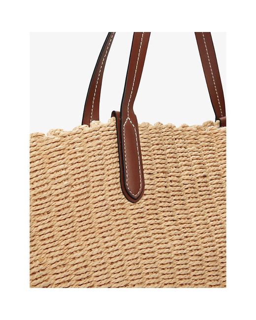 The White Company Natural Leather-trim Straw Tote Bag
