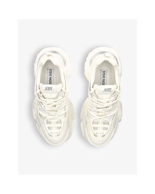 Steve Madden Natural Kingdom-e Chunky-sole Faux-leather And Mesh Trainers