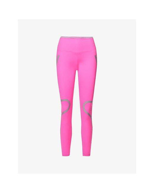 adidas By Stella McCartney Truepace High-rise Stretch-recycled Polyester  leggings in Pink | Lyst