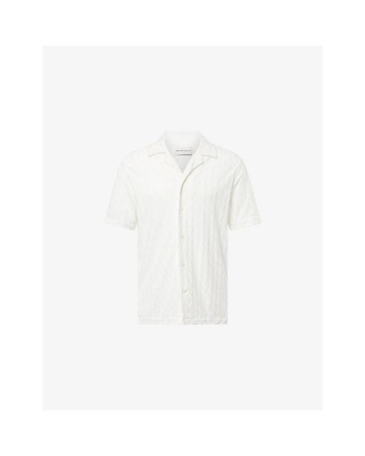Frescobol Carioca White Roberto Terry Cotton-Blend Shirt for men