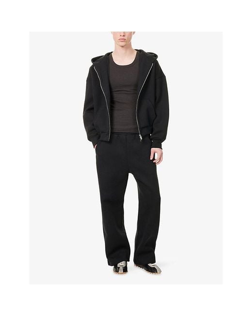 Seventh Black V2 Dropped-Shoulder Cotton-Blend Hoody for men