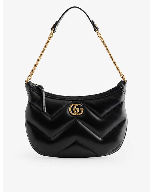 Gucci Black Marmont Quilted-leather Shoulder Bag