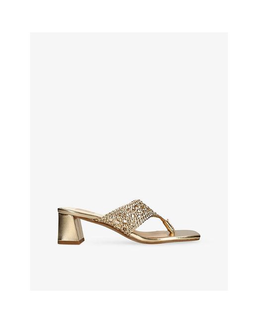 Dolce Vita Natural Barlo Woven Heeled Sandals