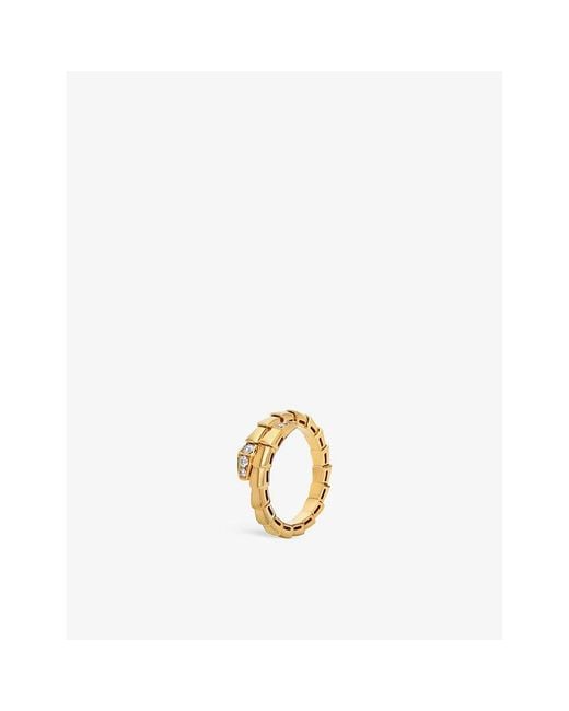 BVLGARI Metallic Serpenti Viper 18Ct- And 0.14Ct Brilliant-Cut Diamond Ring