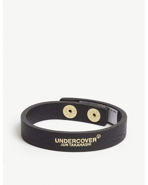 Undercover Black Leather Bracelet for men