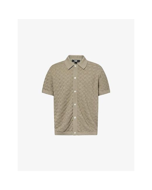 PAIGE Natural Mendez Short-Sleeve Knitted Shirt for men