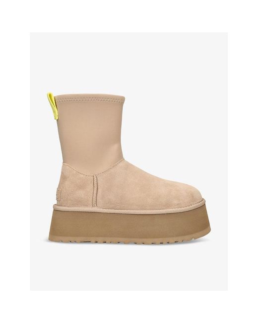 Ugg Natural Classic Dipper Suede And Rubber Boots