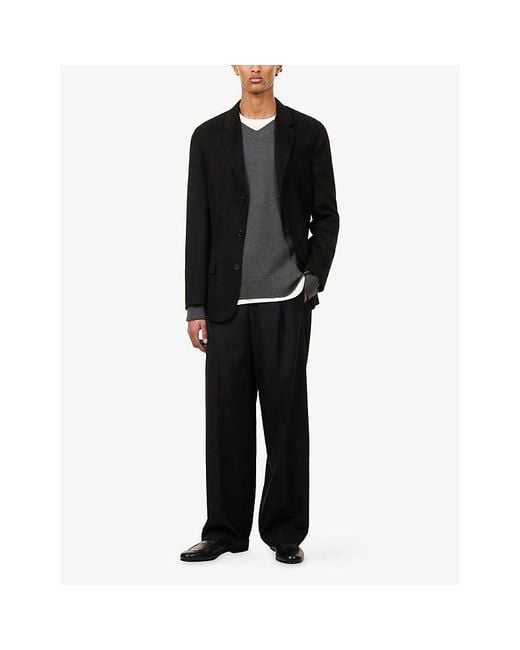 The Row Black Ravi Single-Breasted Wool Jacket for men
