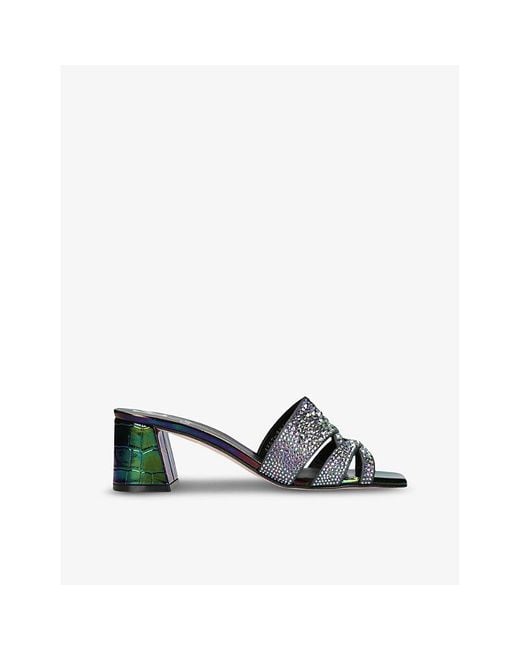 Gina Black Antwerp Crystal-embellished Leather Sandals