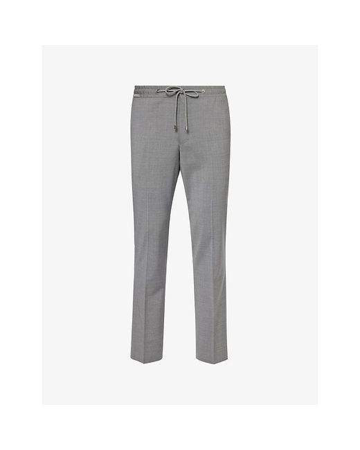 Corneliani Gray Regular-fit Tapered-leg Stretch-wool Trousers for men