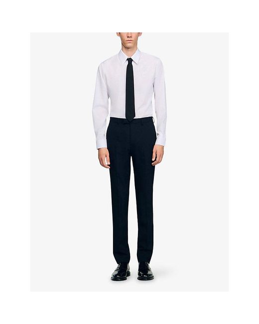 Sandro Multicolor Berkeley Slim-Fit Tapered Wool Trousers for men