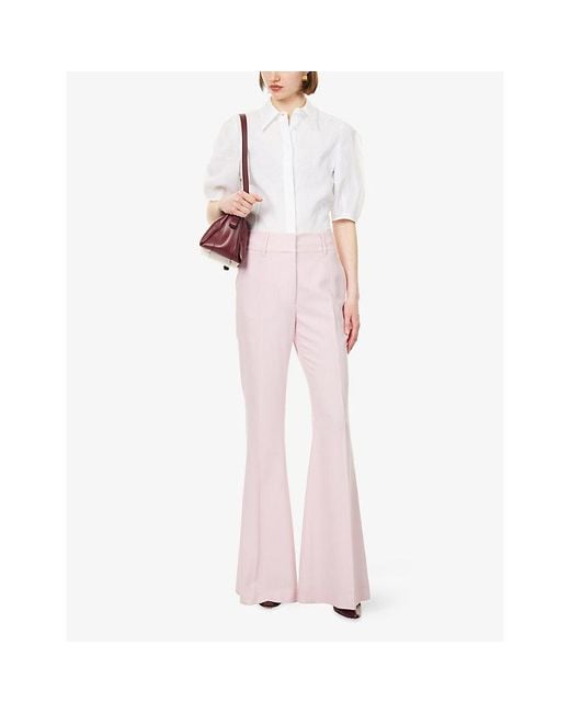 Gabriela Hearst White Sansi Short-Sleeve Linen Top