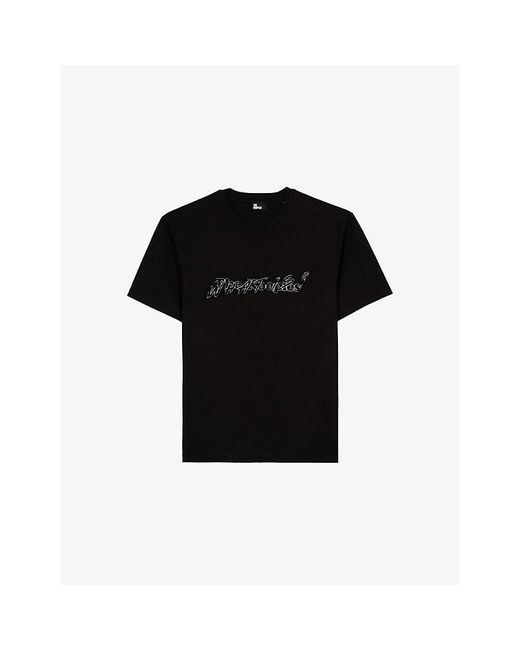 The Kooples Black Branded Short-Sleeved Cotton-Jersey T-Shirt for men