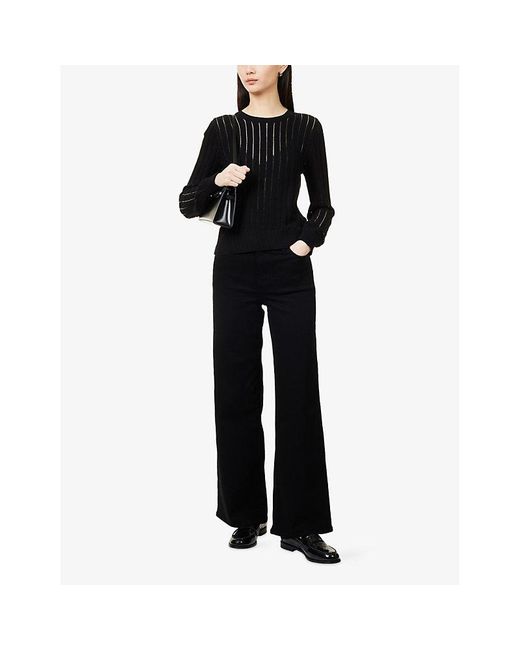 FRAME Black Le Slim Palazzo Wide-Leg Denim Jeans