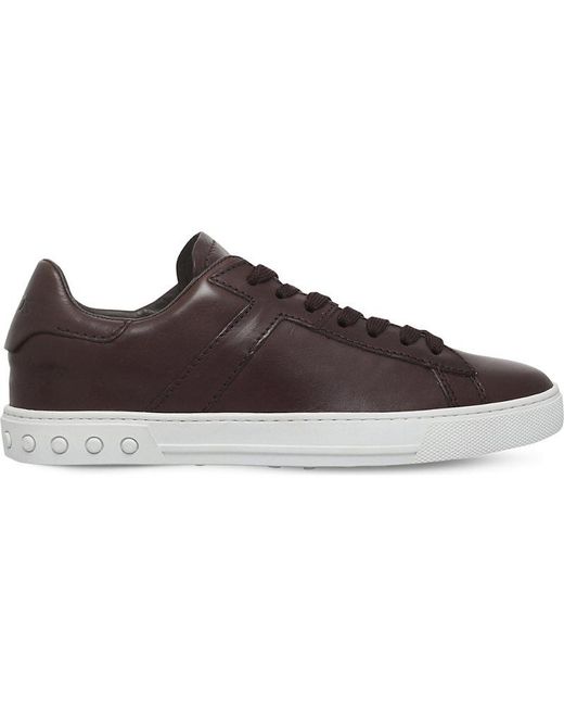 Tod's Brown Tennis Leather Trainers for men
