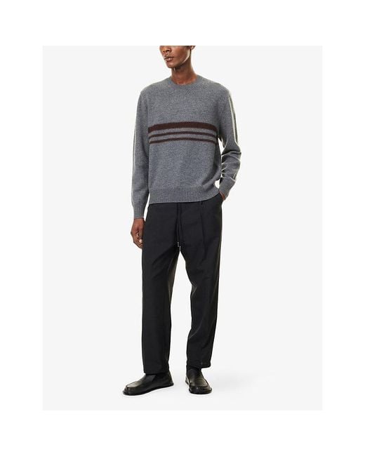 Craig Green Gray Felt Stripe Merino-Wool Jumper for men
