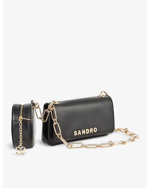 Sandro Totemo Chainstrap Bag With Leather Pouch in Grey Lyst Canada