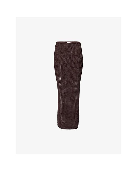 Cheap Monday Brown Fontelina Crochet Cotton-Blend Knit Maxi Skirt