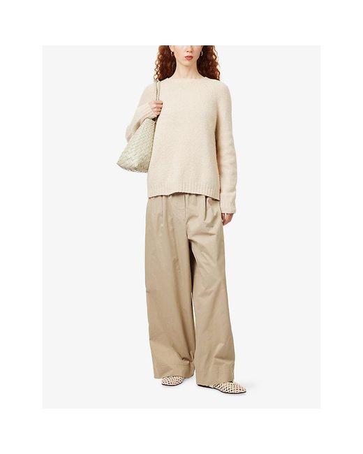 Weekend by Maxmara Natural Striped Round-Neck Knitted Jumper