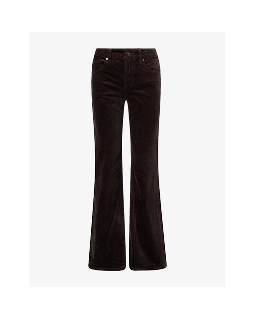 GOOD AMERICAN Black Good Low-Rise Bootcut Corduroy Jeans