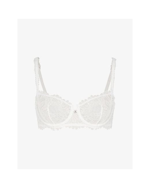 Savage x Fenty White Romantic Corded Lace Unlined Balconette Bra