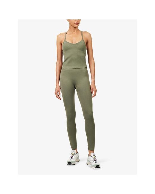 ADANOLA Green Classic Seamless Cross-Back Tank Top