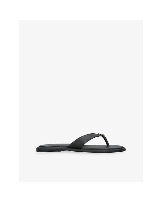 Dolce Vita Black Jaina 001 Leather Flat Sandals