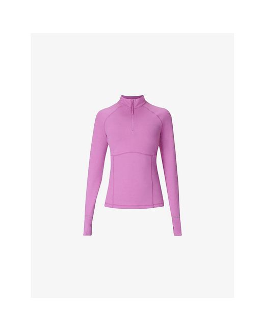 Sweaty Betty Purple Pro Run Half-Zip Stretch-Woven Jacket