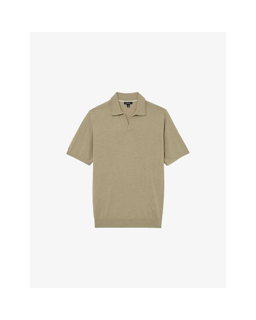 Reiss Natural Duchie Short-Sleeved Wool Polo Shirt for men