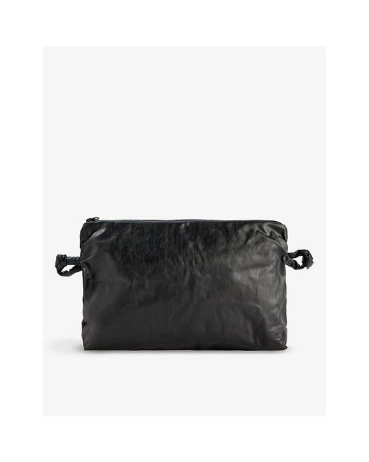 Kassl Black Pull-loop Faux-leather Clutch Bag