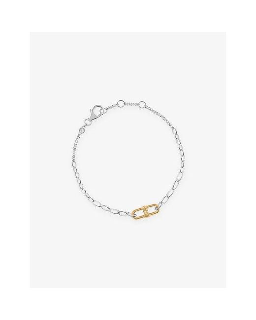 Astley Clarke White Astley Clake X Laura Jackson Link 18Ct-Plated 925 Sterling- And Sapphire Bracelet